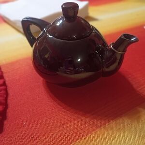 Brown Glazed Ceramic Teapot - Brown